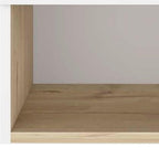 Light Oak and White Wall Mounted Cabinet with Three Shelves - 16-inch