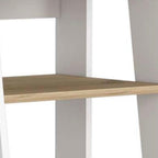 Oak and White Wood Freestanding Bathroom Vanity - 17-inch
