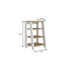 Oak and White Wood Freestanding Bathroom Vanity - 17-inch