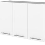 White Wood Wall Mounted Accent Chest with Four Doors - 47-inch