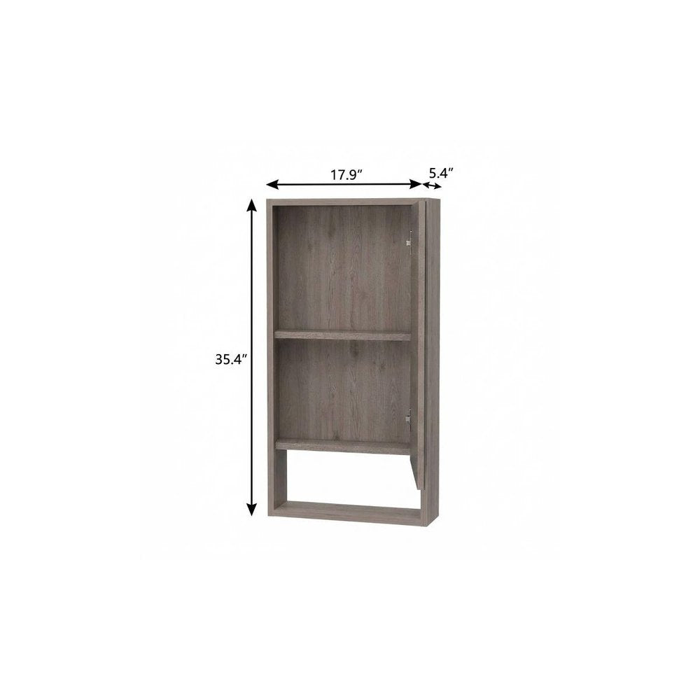 Light Gray Wood Floating Double Door Bathroom Vanity and Medicine Cabinet with Mirror