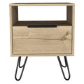 Oak Wood One Drawer Nightstand - 22-inch