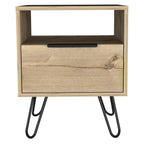 Oak Wood One Drawer Nightstand - 22-inch