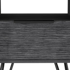 Gray Faux Wood Nightstand with Storage - 22-inch