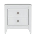White Wood Two Drawer Nightstand - 24-inch