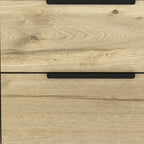 Oak Wood Two Drawer Nightstand - 22-inch