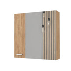Natural Wood Floating Double Door Bathroom Vanity and Medicine Cabinet with Mirror