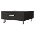 Black Coffee Table with Drawer - 24-inch