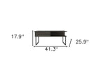 Gray and Onyx Metal Lift Top Coffee Table with Two Shelves - 41-inch