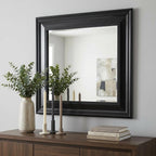 Gray Square Wood Framed Accent Mirror - 38-inch