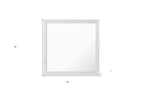 White Square Wood Framed Accent Mirror - 38-inch