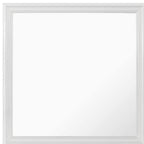 White Square Wood Framed Accent Mirror - 38-inch