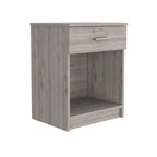 Light Gray Wood One Drawer Nightstand - 22-inch