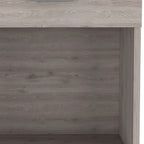 Light Gray Wood One Drawer Nightstand - 22-inch