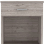 Light Gray Wood One Drawer Nightstand - 22-inch