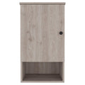 Light Gray Wood Floating Single Door Bathroom Vanity and Medicine Cabinet