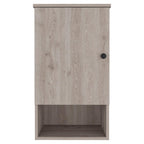 Light Gray Wood Floating Single Door Bathroom Vanity and Medicine Cabinet