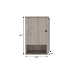 Light Gray Wood Floating Single Door Bathroom Vanity and Medicine Cabinet