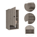 Light Gray Wood Floating Single Door Bathroom Vanity and Medicine Cabinet