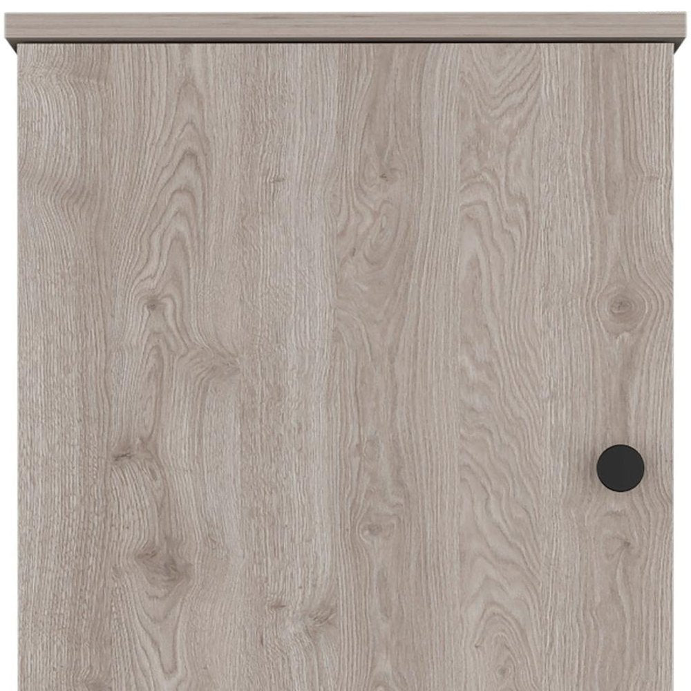 Light Gray Wood Floating Single Door Bathroom Vanity and Medicine Cabinet