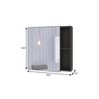 Black Wood Floating Single Door Bathroom Vanity and Medicine Cabinet with Mirror