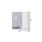 White Wood Freestanding Single Door Bathroom Vanity and Medicine Cabinet with Mirror