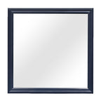 Blue Square Wood Framed Accent Mirror - 38-inch