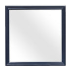 Blue Square Wood Framed Accent Mirror - 38-inch