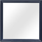 Blue Square Wood Framed Accent Mirror - 38-inch