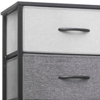 Gray and Black Steel and Fabric Six Drawer Chest - 18-inch