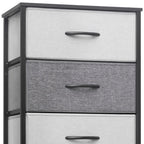 Gray and Black Steel and Fabric Six Drawer Chest - 18-inch