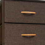 Brown Steel and Fabric Six Drawer Chest - 18-inch