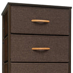 Brown Steel and Fabric Six Drawer Chest - 18-inch