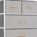 Gray and Black Steel and Fabric Six Drawer Chest - 23-inch