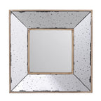 Square Wall Mounted Vintage Style Glass Frame Accent Mirror - 12-inch
