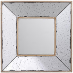 Square Wall Mounted Vintage Style Glass Frame Accent Mirror - 12-inch