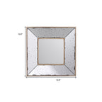 Square Wall Mounted Vintage Style Glass Frame Accent Mirror - 12-inch