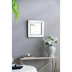 Brown Square Metal Framed Antiqued Glass Accent Mirror - 18-inch