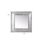Brown Square Metal Framed Antiqued Glass Accent Mirror - 18-inch