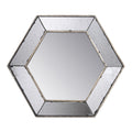 Hexagon Wall Mounted Vintage Style Glass Frame Accent Mirror - 18-inch