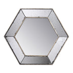 Hexagon Wall Mounted Vintage Style Glass Frame Accent Mirror - 18-inch