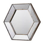Hexagon Wall Mounted Vintage Style Glass Frame Accent Mirror - 18-inch