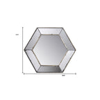 Hexagon Wall Mounted Vintage Style Glass Frame Accent Mirror - 18-inch