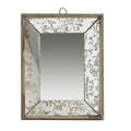 Silver Metal Framed Antiqued Glass Accent Mirror - 12-inch