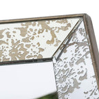 Silver Metal Framed Antiqued Glass Accent Mirror - 12-inch