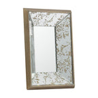Silver Metal Framed Antiqued Glass Accent Mirror - 12-inch