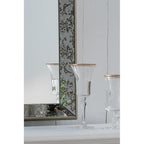 Silver Metal Framed Antiqued Glass Accent Mirror - 12-inch