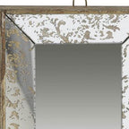 Silver Metal Framed Antiqued Glass Accent Mirror - 12-inch
