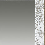 Silver Glass Framed Accent Mirror - 24-inch