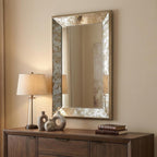 Silver Glass Framed Accent Mirror - 24-inch